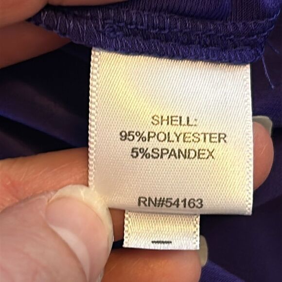 NWT Vicky Tiel Ruched Cocktail Dress Royal Purple Jersey Stretch Size Large - Picture 8 of 12